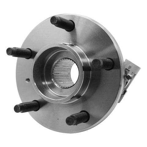 Front wheel hub bearing assembly single unit for left or right, OE-fit replacement with sensor-compatible connector, sealed ball bearing