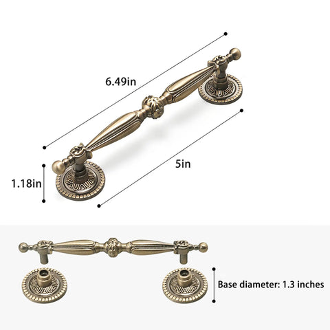 Kick Up Your Home Style With These Top Notch Five Inch Vintage Bronze Cabinet Pulls Crafted From Durable Zinc Alloy This Easy Install Drawer Handle Set Gives Your Kitchen Or Bathroom Hardware A Slick Upgrade That Really Delivers - 5in bronze cabinet pull with detailed design.