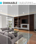Living room with dimmable 4 Inch Gimbal LED Recessed Can Lights With 8W To 60W Equivalent Five Color Temperature Options.