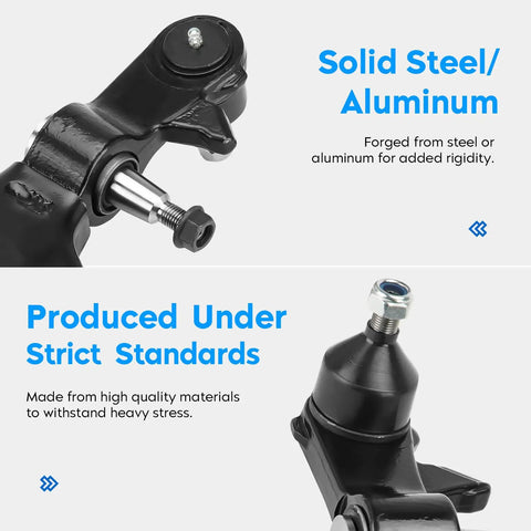Flex Your Whip Game Heavy Duty Front Suspension Kit Lower And Upper Control Arms With Ball Joints 10Pc Set, solid steel parts.