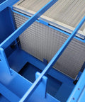 Close-up of Heavy Duty Metalworking Downdraft Table Featuring Dual Motors And Killer 3700 Cfm Airflow filter and frame.
