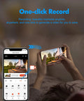 User recording with Outdoor Wired 2K Security Camera With Starlight Color Night Vision AI Human Detection tracked on smartphone.
