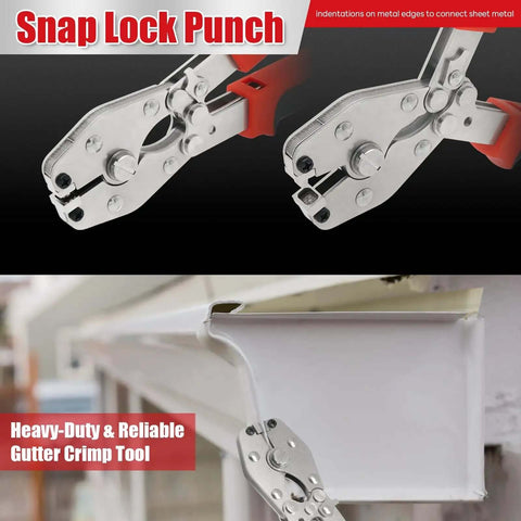 Locking Punch Notcher For Sheet Metal With Three Eighths Inch Wide Throat Gutter Crimping Tool Built Tough For HVAC