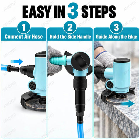 Top Tier Pneumatic Air Angle Grinder 4 Inch Metal Grinding And Polishing Workhorse demonstrating setup and use steps.