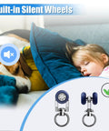 Heavy Duty Silent Glide Curtain Track Rollers With Pulley Wheel Runners Set Smooth Ceiling Wall Mount Quiet Replacement Hardware with blue pulleys.