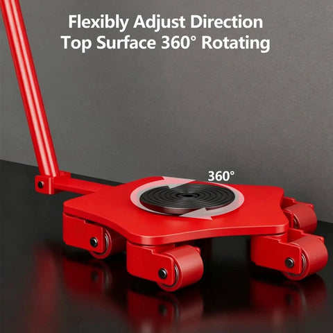 Heavy Duty Machine Dolly With Pull Handle Built Like Iron Moves 15 Ton Capacity Steel Equipment Mover Smooth Operator Industrial Skates For Rugged Warehouse Hauling Rig Agile Steering Cart featuring rotating top surface and wheels.