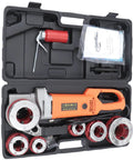 Badass Electric Pipe Threader Kit 1/2 To 2 Inch With 6 Dies Plus 2300W Copper Motor in portable case with tools.