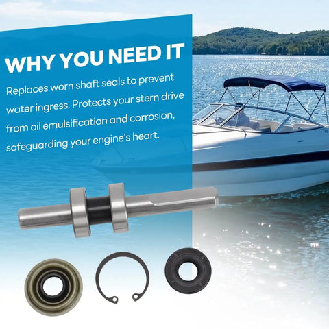 Beach Ready Seawater Pump Rebuild Kit For Mercury MerCruiser Sterndrives with stainless shaft and seals for inboard engines.
