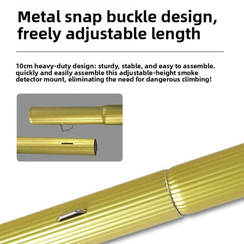 Metal snap buckle detail of Heavy Duty Aluminum Pole For Snagging Smoke Detectors And Ceiling Fire Alarms Extending Out To Sixteen Feet With Zero Grief For High Vaulted Ceiling Jobs Today.