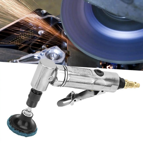 90 Degree Pneumatic Angle Die Grinder Cranking At 20000 Rpm With 2 Inch Grinding Disc for metal fabrication and weld jobs.