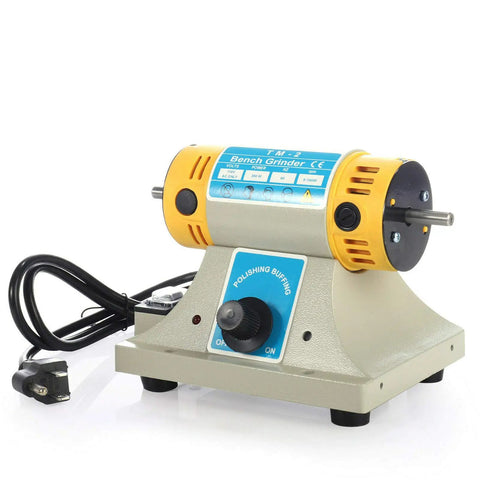 Jewelry Polishing Bench Buffer Machine 110V 350W TM2 Polisher Lathe For Home Shop, dustproof motor housing, with power cord