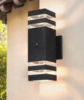 Two Pack No Fuss Dusk To Dawn LED Outdoor Lights With Sensor For Porch And Patio Wall Mount Sconce Lamps 14W Waterproof