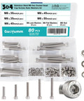M6 Stainless Steel 304 Hex Socket Head Cap Screw And Bolt Assortment With Nuts And Lock Washers Heavy Duty Metric Allen Drive Hardware Set in organizer