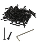 100 Pcs M3 30mm Hex Socket Button Head Cap Screws Kit Black Oxide Finish Alloy Steel 12.9 Grade 0.5mm Thread Pitch