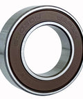 Rock Solid Heavy Duty Deep Groove Ball Bearing 6903DDU Double Rubber Seals 17X30X7MM close-up view showing metal and brown seal.