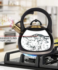Stovetop Tea Kettle Made From Food Grade Stainless Steel 3.1 Quart Whistling Water Kettle for Home and Kitchen heating on stove