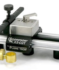 Scorpion EZ Cut Complete Assembly Power Cutting Tool with aluminum rail, no electricity needed, for bevel cuts up to 60 degrees.