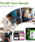 64XL Black And Tri Color Ink Cartridges Replacement For Envy Photo Printers 7855 7858 7155 visible with office meeting scenes
