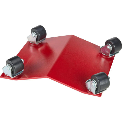 Ultra Slick Auto Dollies For Moving Vehicles One Hand Easy Glide Any Direction With Heavy Duty Casters red dolly with wheels