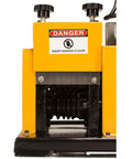 Front view of WRA20 Wire Stripping Machine Pro Grade Benchtop Auto Driven With Five Extra Cutting Wheels Strips 5 Mm To 13 Mm Romex