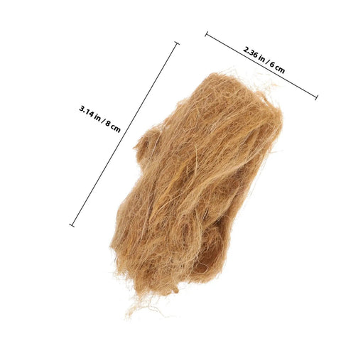 Jute Fire Starter Rope 4 Pack For Camping And Hiking, quick ignition twine, shown with dimensions, khaki color