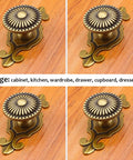 Brass Cabinet Knobs Set With Vintage Mushroom Backplates Easy Install Dresser Pull Handles For Kitchen Cupboard Wardrobe Cabinets Gold Finish Retro Style 4 Pieces