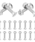 20 Sets Round Neck Screw Kit With Carriage Bolts Nuts And Washers Carbon Steel Construction Portable Heavy Duty Hardware