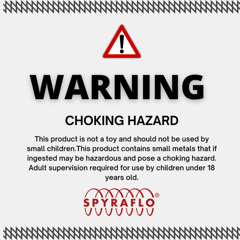 Warning label for choking hazard indicating product not suitable for children under 18 years with supervision required.