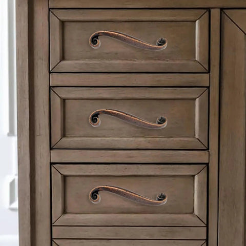 Top Shelf Ten Pack Hammered Antique Copper Cabinet Pulls With Killer Rustic Finish Heavy Duty Zinc Alloy Drawer Handles and Door Hardware For Kitchen Upgrades Featuring A Flawless Three Inch Center Hole And Slick Home Renovation Vibes on wooden drawers.