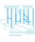 Diagram of wall stud locations for Oil-Rubbed Bronze 18-Inch Stainless Steel Bathroom Grab Bar For Safety And Accessibility installation.