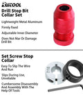Adjustable Drill Depth Stop Collar Set For Drill Bits, Aluminum Ring Fits 5/64 to 3/16 Inch and 15/64 to 7/16 Inch, two-pack