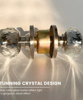 Classic Crystal Door Knobs Three Pack Keyed Alike Privacy Lockset With Lock And Keys For Bedroom And Bathroom Satin Nickel Finish