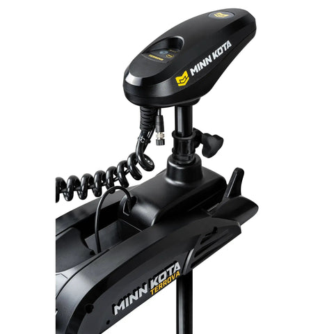 Dope Freshwater Bow Mount Electric Trolling Motor With GPS Spot Lock And Mega Down Imaging Packing 112 Pound Thrust On A 60 Inch Shaft close-up view of the control panel.