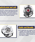 Premium Wheel Bearing and Hub Assembly 2 Pack Replacement for 2015-2017 Ford F150 Front 4WD 6 Lug shows durable design and wiring.