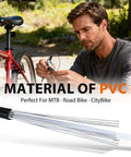 Man repairing bike with Universal Bicycle Cable Kit For Brake And Shift Cables With Housing End Caps O Rings.
