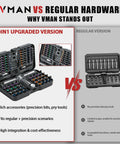 Comparison of 100-in-1 Magnetic Ratchet Screwdriver Set vs regular hardware, showcasing precision bits, tools, and cost-effectiveness.