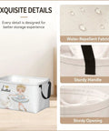 Rectangular Waterproof Fabric Storage Basket Featuring A Snazzy Printed Design To Help You Ditch Daily Clutter While Keeping Bedrooms And Living Areas Tidy And Organized For Toys Clothes And Pet Gear with water-repellent fabric and sturdy handles.