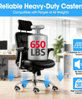 Heavy Duty Roller Blade Office Chair Wheels Set Of Ten Premium Caster Replacement For Hardwood And Carpet 7 16 By 7 8 Inch Stem shown with 650 lb weight.
