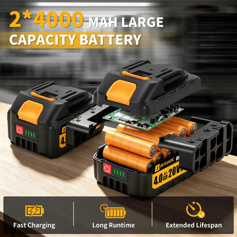 2 pack of 4000mAh batteries for 3 Inch Cordless Cut Off Tool And Brushless Mini Circular Saw With Two 4ah Batteries Takes The Cake For Powerful Cutting On Steel And Tile Zero Sweat Daily.