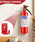 Compact ABC Dry Powder Fire Extinguisher 2 Pound UL Ansi 299 Certified mounted on wall with included holder, perfect for home safety.