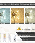 Different light bulbs for 69 Inch Crystal Floor Lamp with K9 Crystals showing color temperatures 6000K, 3000K, 4000K.