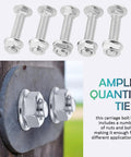 Heavy Duty Carriage Bolt Kit With Nuts And Washers Carbon Steel Fully Threaded Bolts Zinc Plated on wood surface.