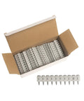 Open box of 1000x Collated Concrete Nails Three Quarters Inch 19mm For GX3 GX100 GX120 Cordless Nailer Heavy Duty 1000 Per Box Ten Nails Per Strip