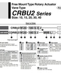 Heavy Duty Free Mount Rotary Actuator Vane Cylinder CRBU2 series specifications and ordering guide for automating machines.