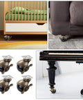 Heavy Duty Vintage Brass Plate Casters, 2 Inch Swivel Ball Wheels For Furniture under a crib and sofa, smooth rolling design.
