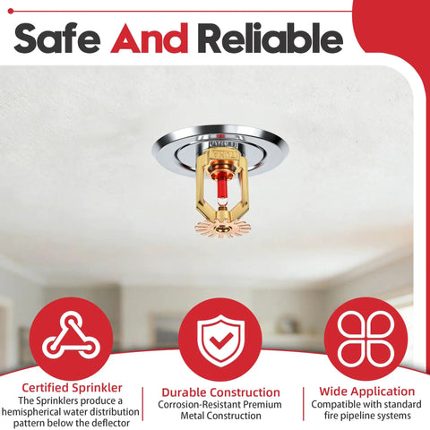 Top Shelf Heavy Duty 2 Pack Pendent Fire Sprinkler Heads With Half Npt American Threads Ul Cul Listed And Fm Approved for ceiling installation.