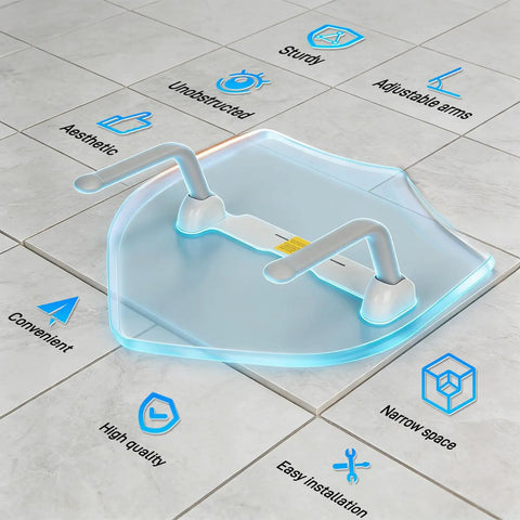 Rock Solid Toilet Safety Rails With Adjustable Grab Bars And Non Slip Bailout Handles Keep Everyone Steady While Using The Commode space-saving design with sturdy adjustable arms.