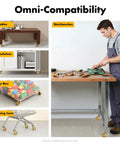 Heavy Duty Brass Caster Set Of 4 Built Dang Tough To Roll Out Like Butter On Hardwood Or Tile Super Chill 360 Degree Pivot Glides Past Furniture With Zero Hassle Holds Firm At Four Hundred Forty Pounds Includes Standard Mounting Bolts, shown on tables and workbenches.