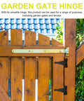 Garden gate with Beefy Heavy Duty T Shaped Iron Gate Hinges 2 Pack For Doors And Windows Matte Black Finish Farmhouse Style