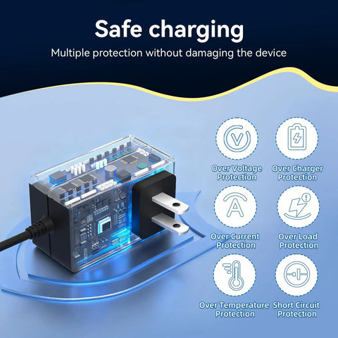 Universal 2 Amp AC Adapter For Computerized Telescopes Replacement Power Supply with multiple safety protections shown.